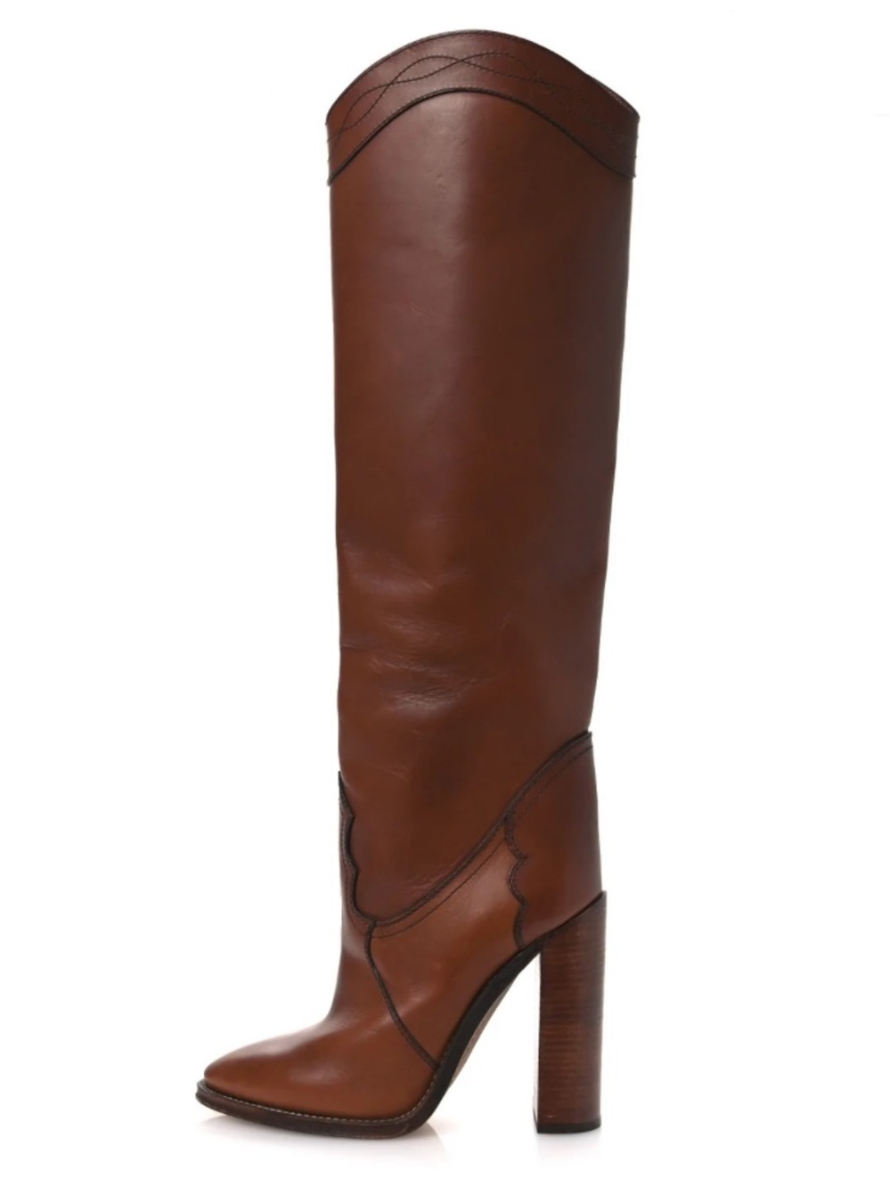 Saint Laurent Kate 105 Western Knee-High Boots | New Papaya | Size 38 | NIB - Picture 14 of 16